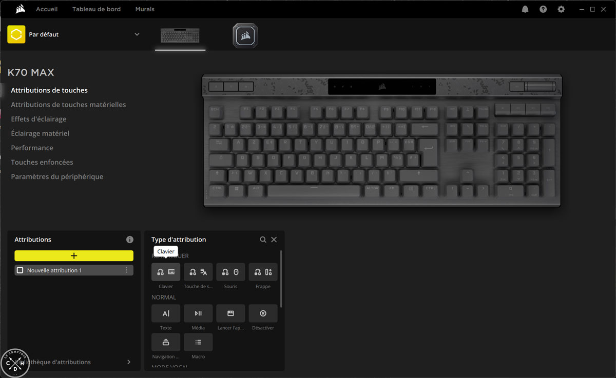 Icue 5 Attribution des touches