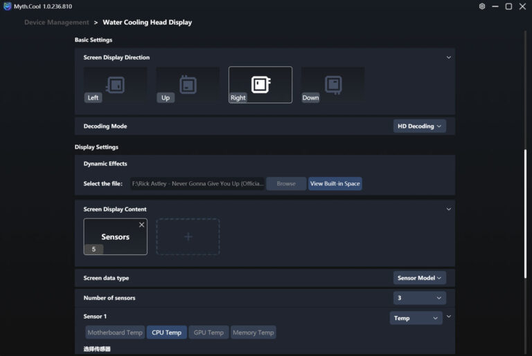 On scrolle pour trouver d'autres paramètres réglables