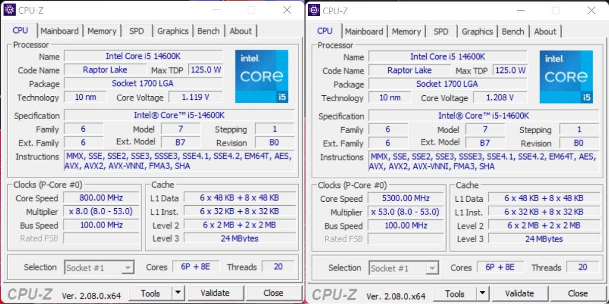 cpuz i5 14600k