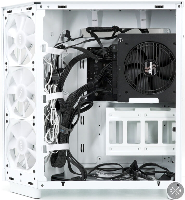 L'interieur du H6 flow avec un GPU en position verticale, mais vu de derrière