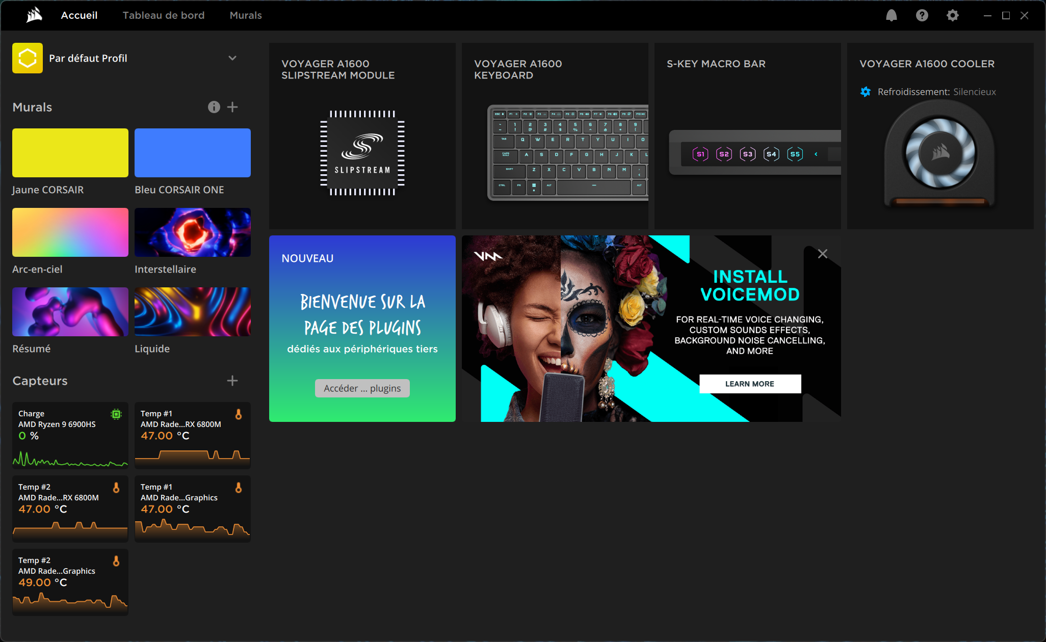 corsair voyager a1600 - icue