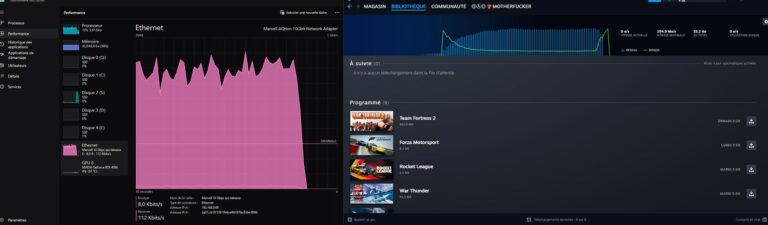 traffic internet - cas de démarrage lent sur steam
