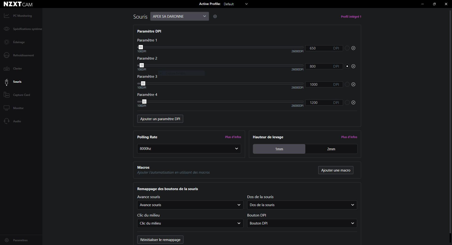 Nos réglages perso...