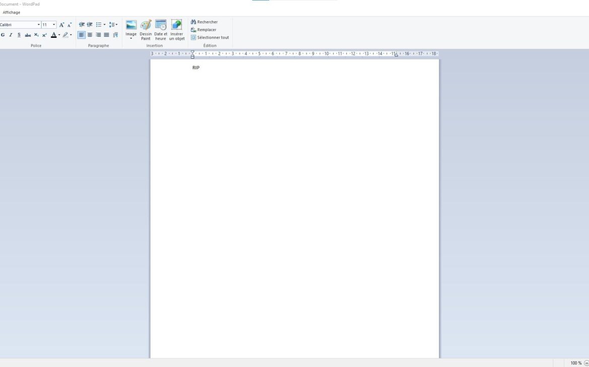 word pad fini copie