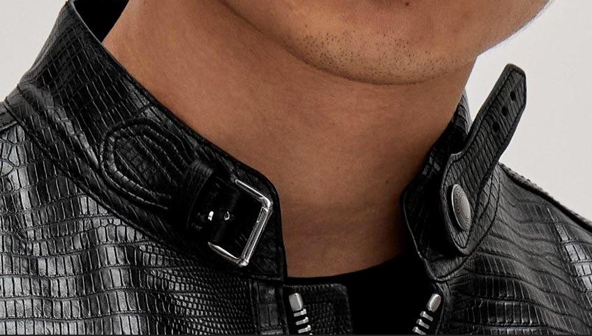 col veste en cuir jensen