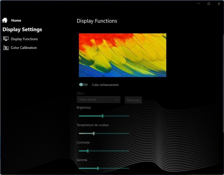 Le paramétrage de l'écran